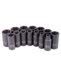 SUN3328 image(0) - SUNEX 14-Piece 3/8 in. Drive Metric Mid-Dep