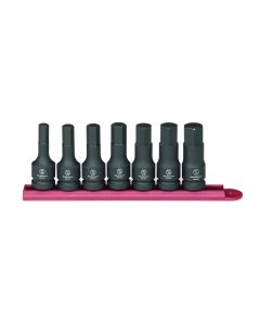 KDT84941 image(0) - GearWrench 7 Piece 1/2 Inch Drive Hex Bit Impact SAE Socket Set