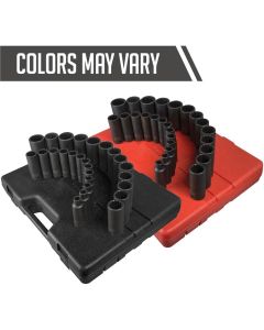 SUN2827 image(0) - SUNEX 1/2 Inch Drive Metric 12 Point Deep 26 Piece Impact Socket Set