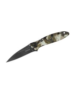 KER1660KC image(0) - Kershaw Leek Assisted Open Liner Lock Drop Point Blade EDC Folding Pocket Knife - Kings Camo - Box