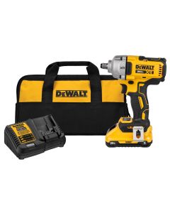 DWTDCF891Q1 image(0) - DeWalt 20V MAX* XR 1/2-in. Mid-Range Impact Wrench Kit with Hog Ring Anvil