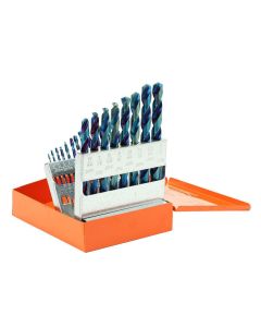 KNK21KK15 image(0) - KnKut 21 Piece Steel Blue Jobber Length Drill Bit Set 1/16" - 3/8" by 64ths