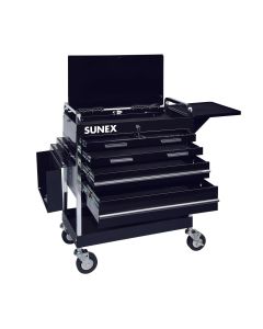 SUN8045BK image(0) - SUNEX Heavy Duty 5 Drawer Service Rolling Tool Cart with Locking Top - Black