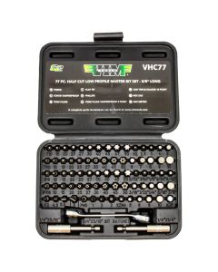VIMVHC77 image(0) - VIM Tools VIM Half Cut Master Bit Set, 77 Piece 5/8 Inch Long Bits, All TORX, Hex - XZN Phillips And Flat