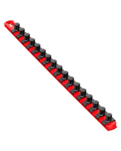 ERN8402 image(0) - Ernst Mfg. 18&rdquo; Socket Organizer and 17 Twist Lock Clips - Red - 1/2&rdquo;