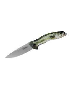 KER1845BASS image(0) - Kershaw Shoreline Assisted Open Liner Lock Drop Point Blade EDC Folding Pocket Knife- Bass