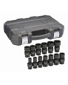 KDT84938N image(0) - GearWrench 13 Piece 1/2 Inch Drive 6 Point Standard Universal Impact SAE Socket Set