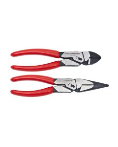 KDT82124 image(0) - GearWrench 2 Piece 8 Inch PivotForce Compound Action Plier Set