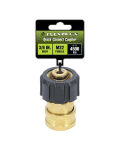 LEGPW3480 image(0) - Flexzilla Quick-Connect Coupler, 3/8" Body x M22 Female, Brass