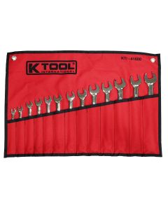 KTI41800 image(0) - K Tool International Wrench Set 13 Piece Combination Hi Polish Metric
