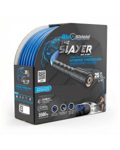 BLBPWHY1425 image(0) - BluBird Blu Shield The Slayer Hybrid Pressure Washing Hose 1/4" X 25'-Blue