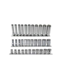 KKNRS250-3 image(0) - Ko-ken USA 1/4" Nut Grip Bundle with Short, Semi-Deep, and Deep 11 piece Socket Sets