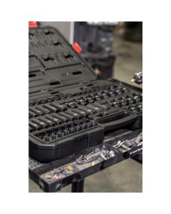 SUN3887 image(2) - SUNEX 3/8" Drive SAE & Metric 6 Point Standard & Deep with Universal Sockets, Star & External Star Bit 87-Piece Master Impact Socket Set